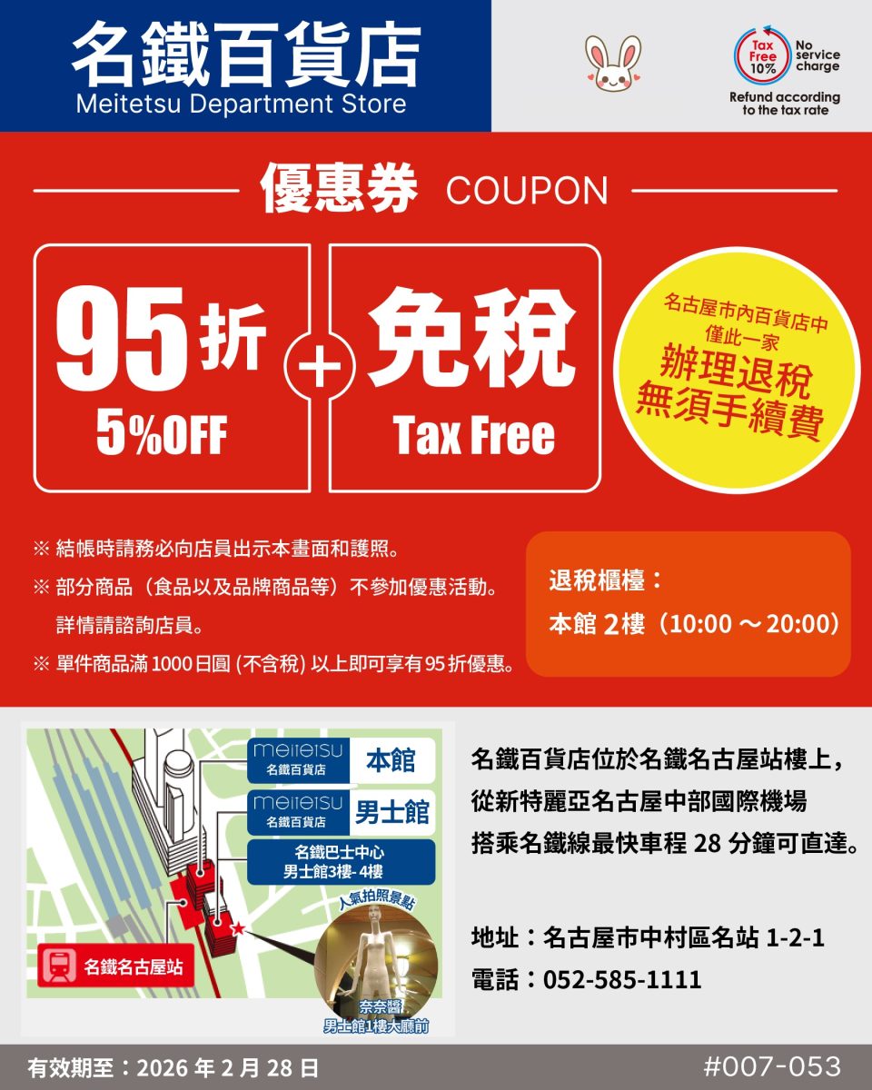 名古屋名鐵百貨優惠券