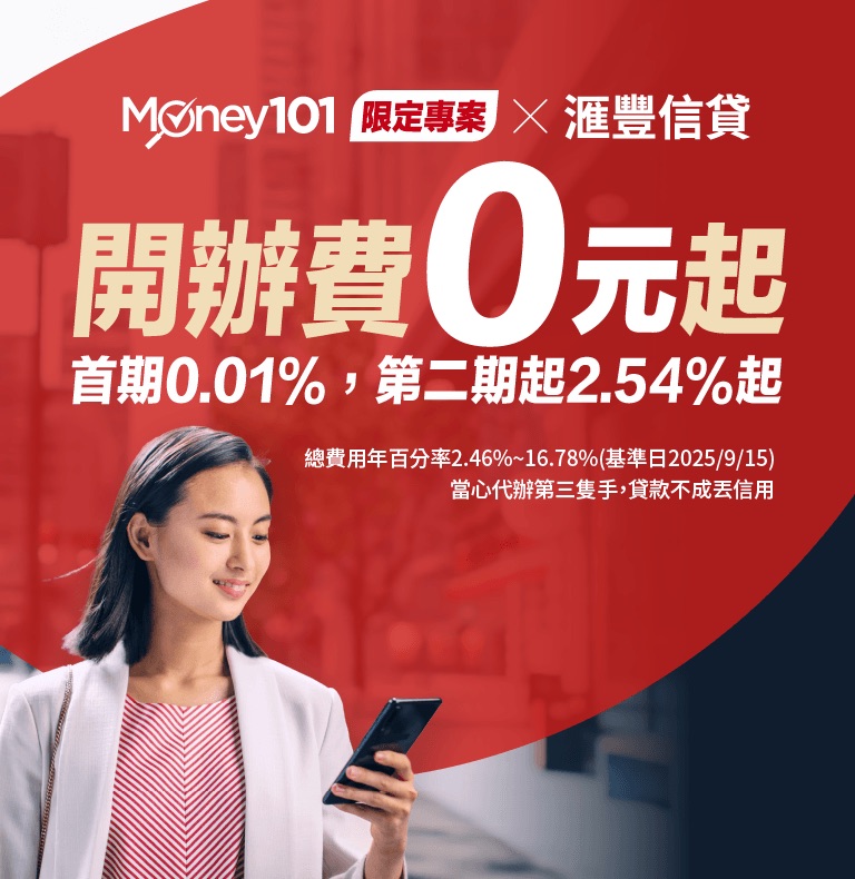 Money101ｘ滙豐銀行 信用貸款專案活動