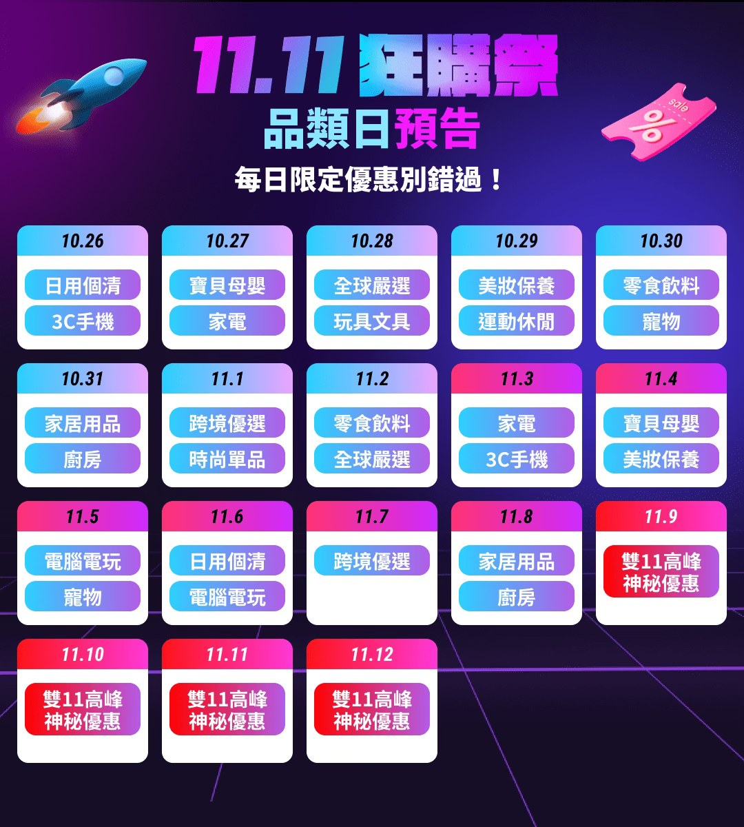 酷澎 Coupang 雙11狂購祭