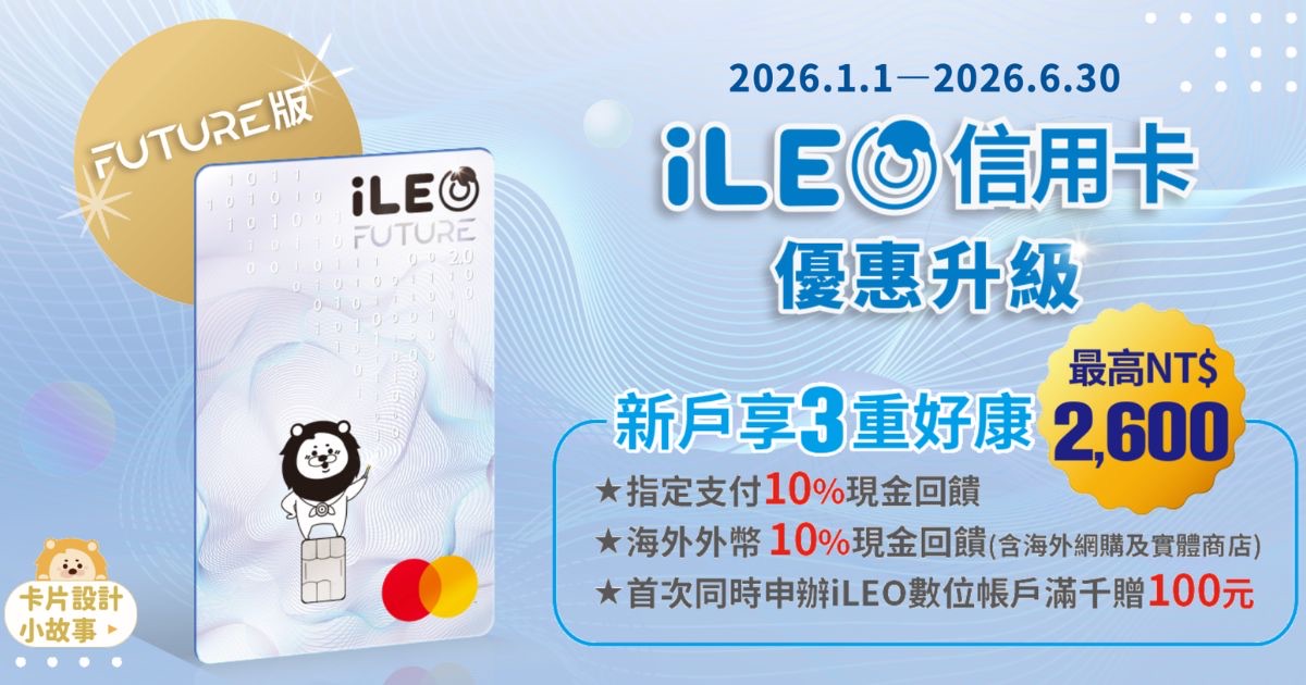 第一銀行 iLEO 信用卡值得辦嗎？新戶最高13%回饋、首刷禮2600元優惠解析